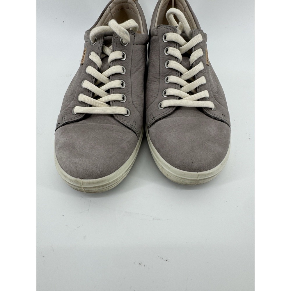 ECCO Soft 7 Women 39 8 Taupe Nubuck Leather Low Top Sneakers Lace Up Shoes - Picture 5 of 10